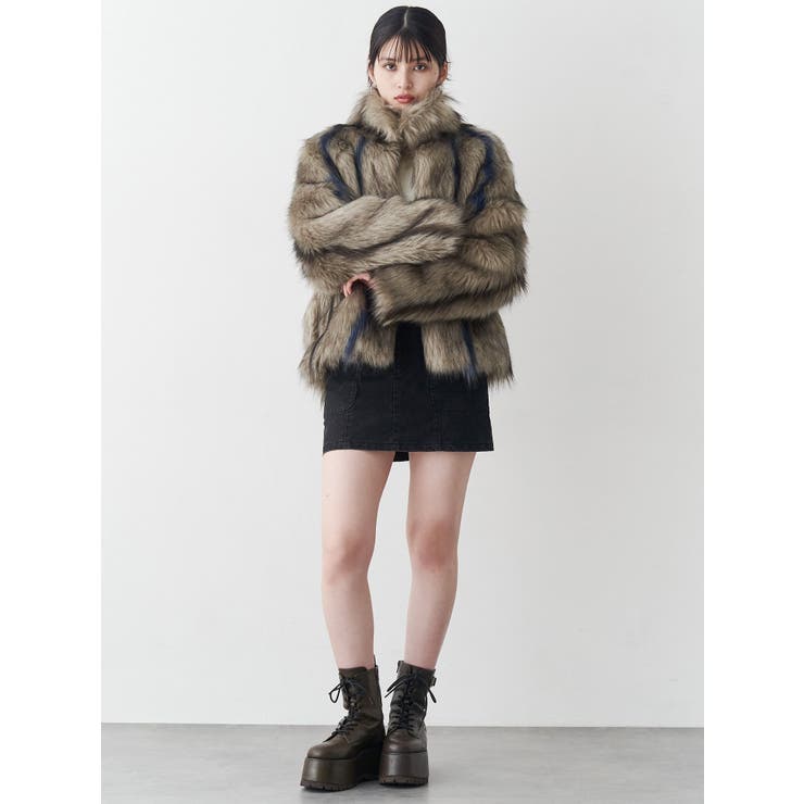 フェイクファーラインジャガードコート | MURUA | 詳細画像20 