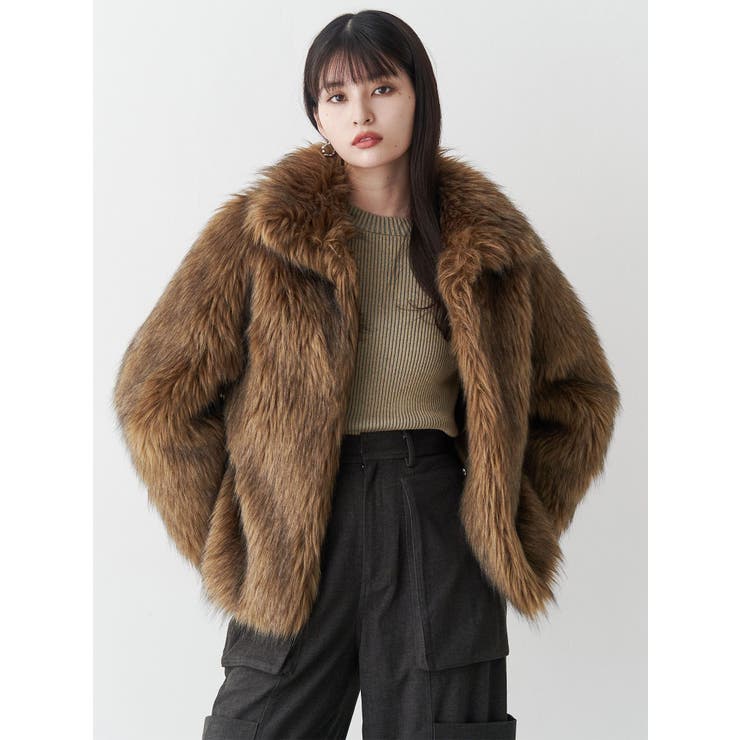 フェイクファーラインジャガードコート | MURUA | 詳細画像22 