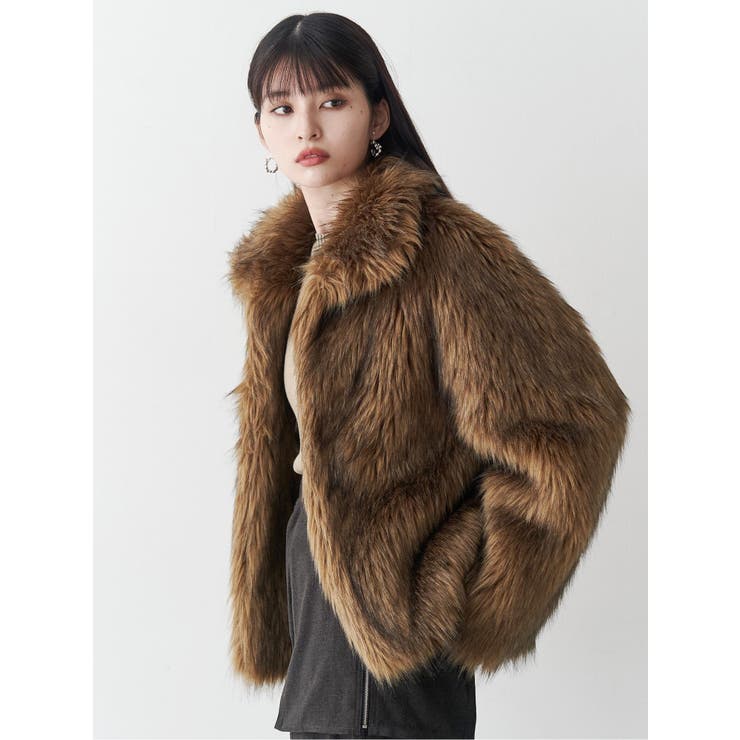 フェイクファーラインジャガードコート | MURUA | 詳細画像23 