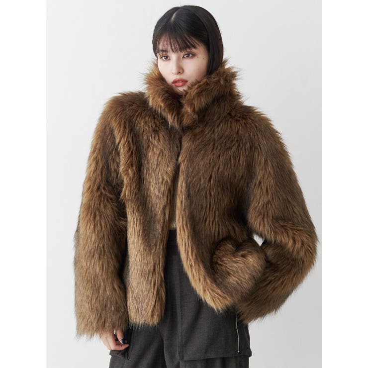 フェイクファーラインジャガードコート | MURUA | 詳細画像26 