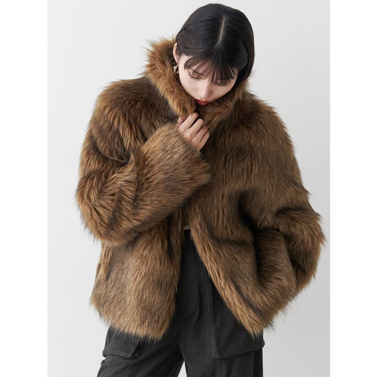 フェイクファーラインジャガードコート | MURUA | 詳細画像27 