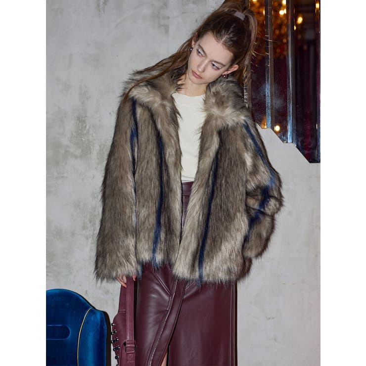 フェイクファーラインジャガードコート | MURUA | 詳細画像29 