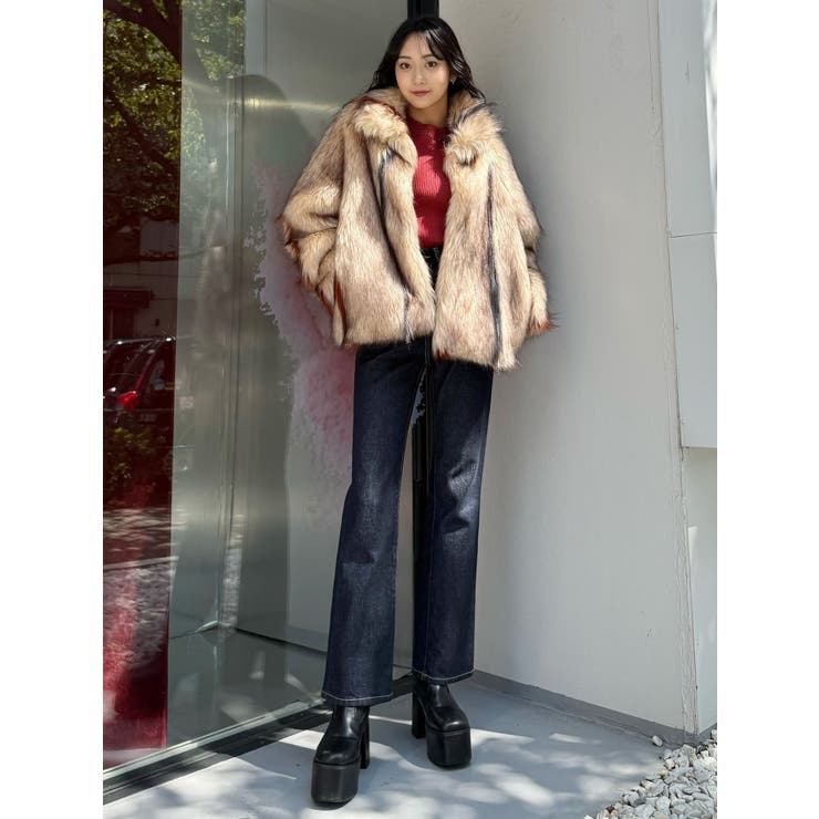 フェイクファーラインジャガードコート | MURUA | 詳細画像38 