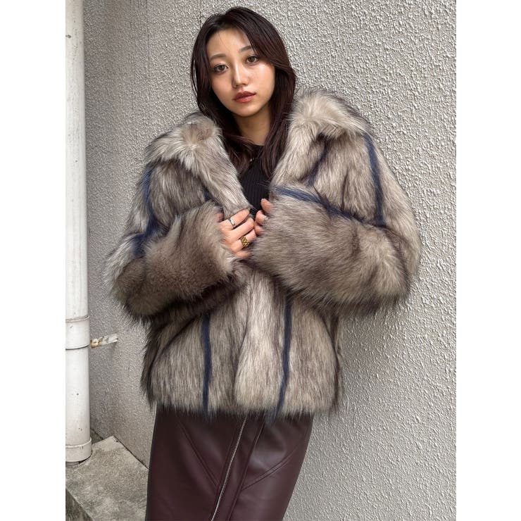 フェイクファーラインジャガードコート | MURUA | 詳細画像40 