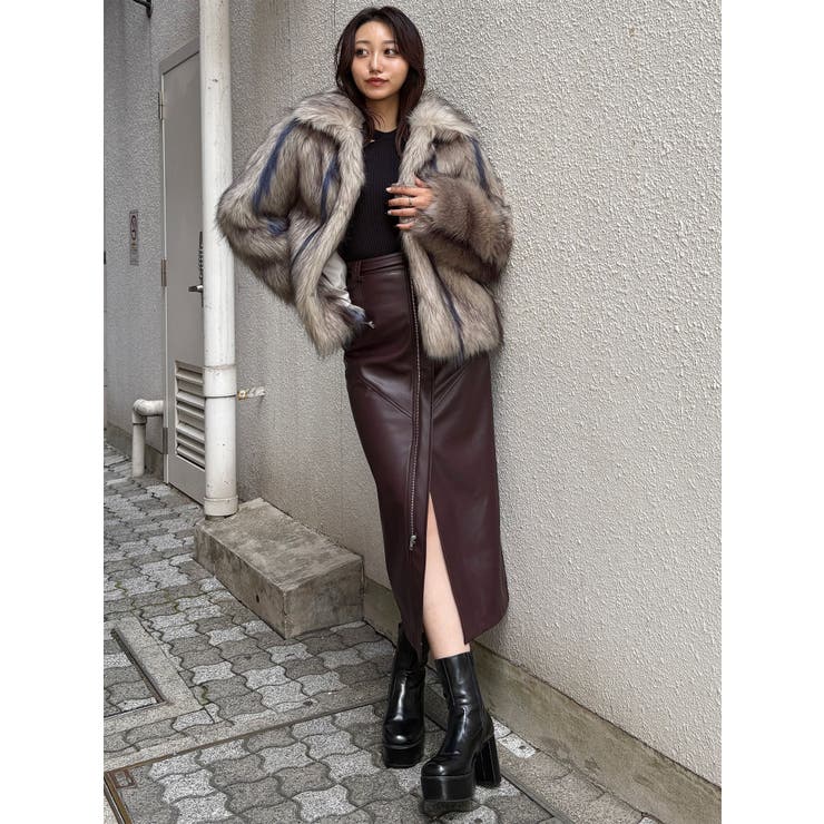 フェイクファーラインジャガードコート | MURUA | 詳細画像43 