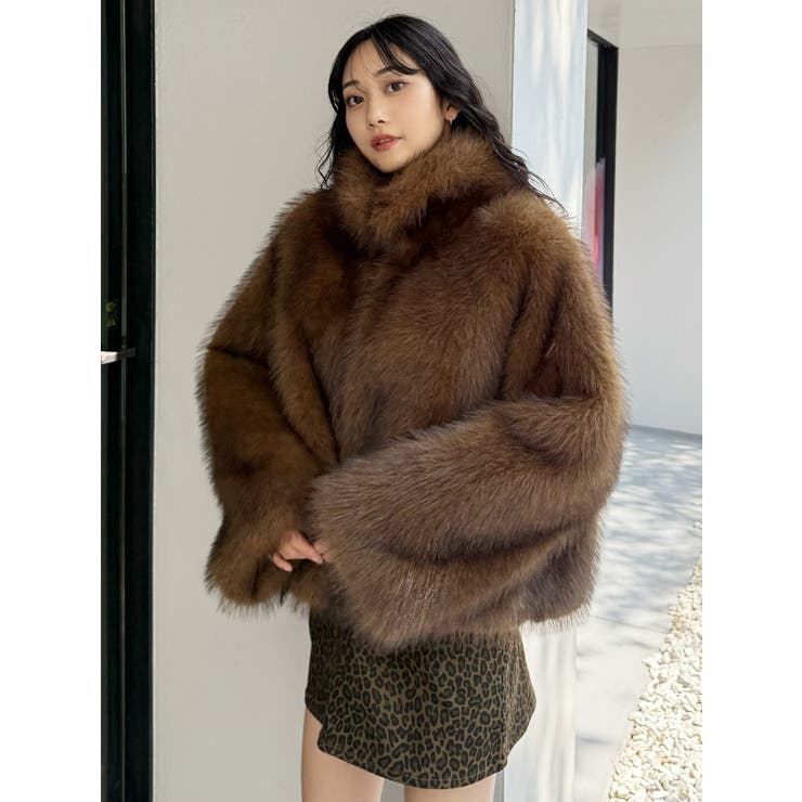 フェイクファーラインジャガードコート | MURUA | 詳細画像46 