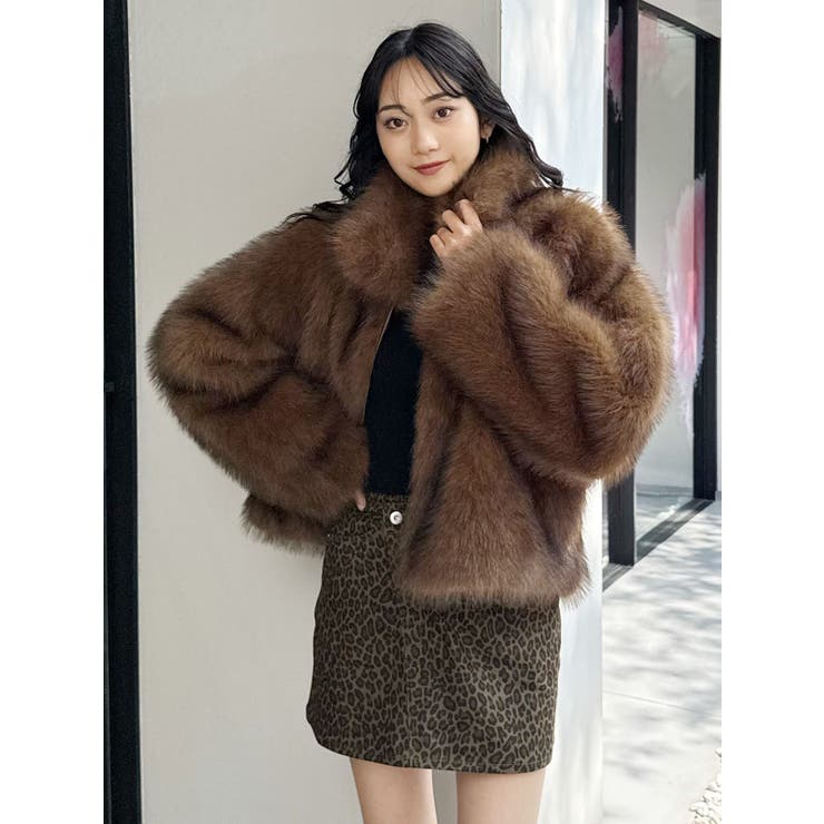 フェイクファーラインジャガードコート | MURUA | 詳細画像48 