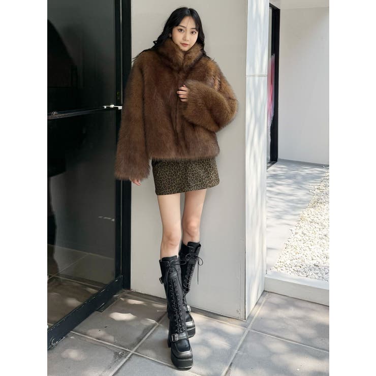 フェイクファーラインジャガードコート | MURUA | 詳細画像50 