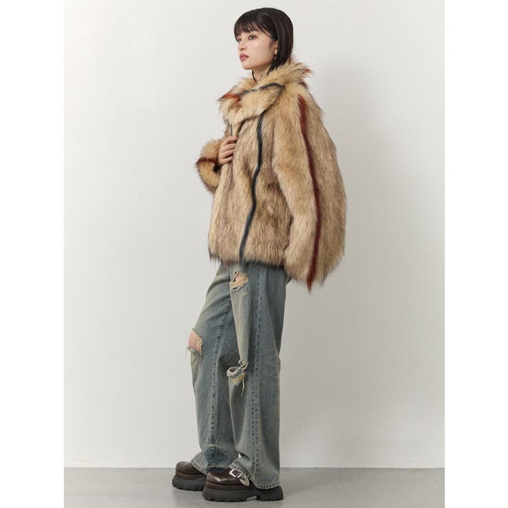 フェイクファーラインジャガードコート | MURUA | 詳細画像9 