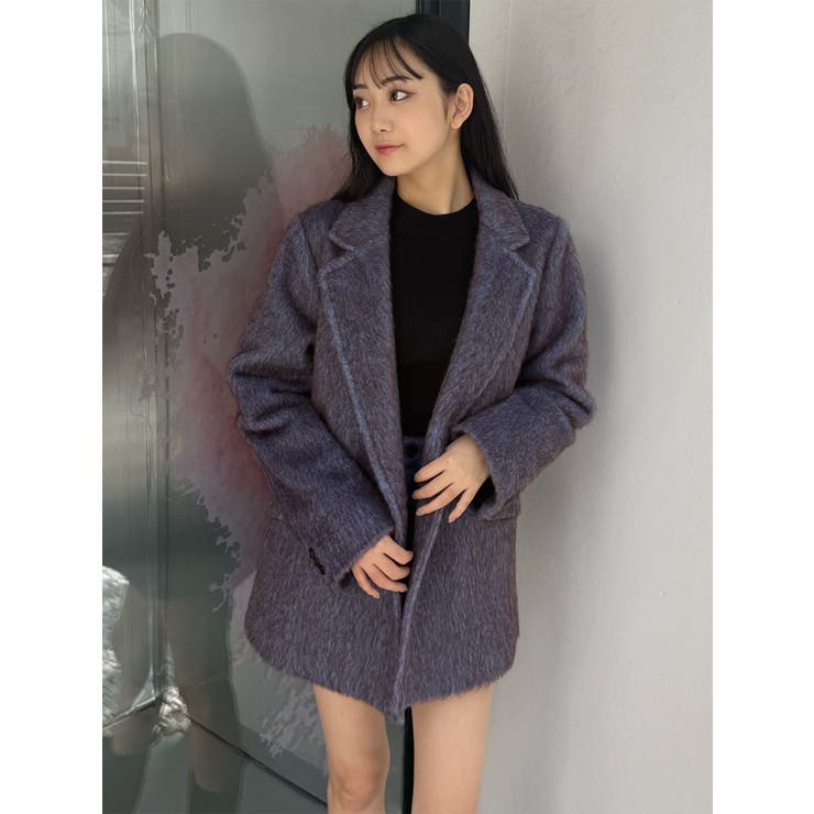 【完売品】ウール襟付きカーディガンコート ジャケット 【未使用品】 2色 上質ウール100% ノーカラーのコート ポケット付き【冬春秋】グレー