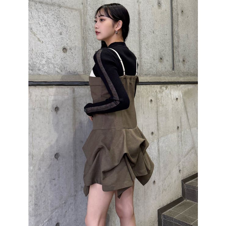 MURUA タックバルーンミニジャンスカ ブラックキャミワンピース タックバルーンミニジャンスカ[品番：MKSW0067103]｜MURUA（ムルーア