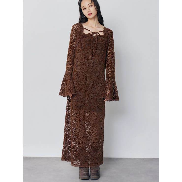 ブラウン | ブラッシュレースワンピース | MURUA