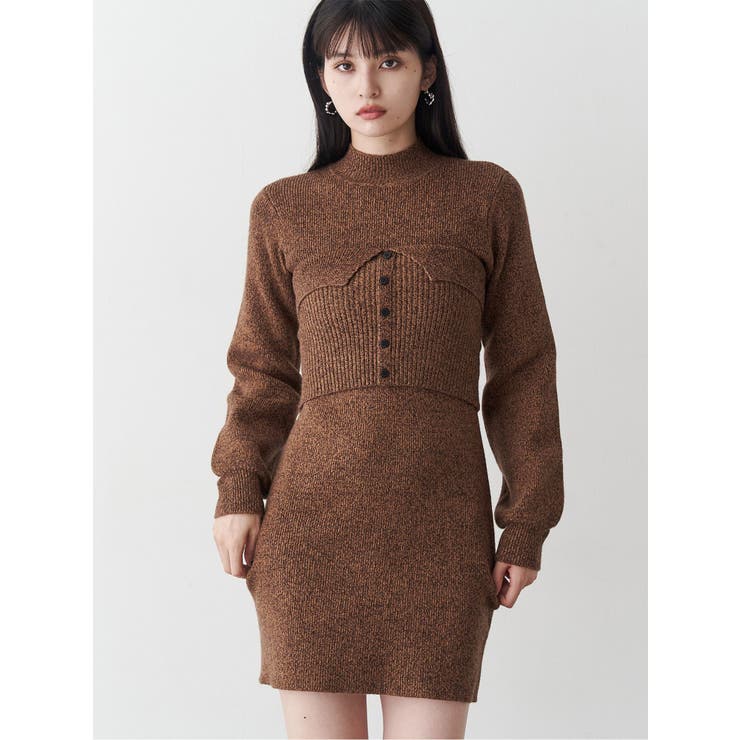 ビスチェドッキングミニワンピース[品番：MKSW0067395]｜MURUA