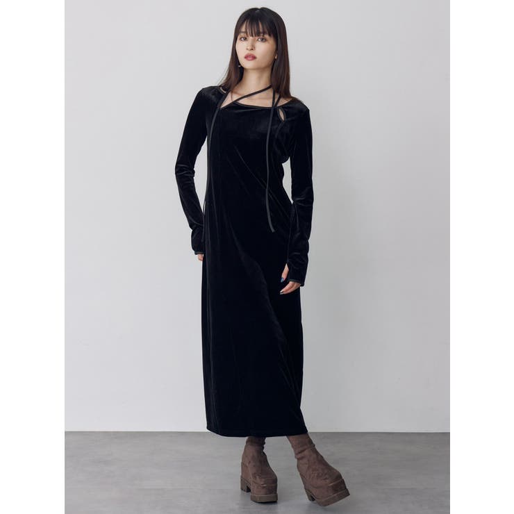 ストリングベロアワンピース | MURUA | 詳細画像4 