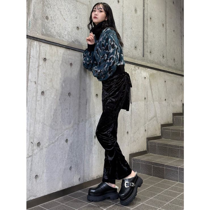 スカートレイヤードシャーリングベロアパンツ | MURUA | 詳細画像13 