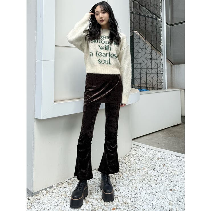 スカートレイヤードシャーリングベロアパンツ | MURUA | 詳細画像16 