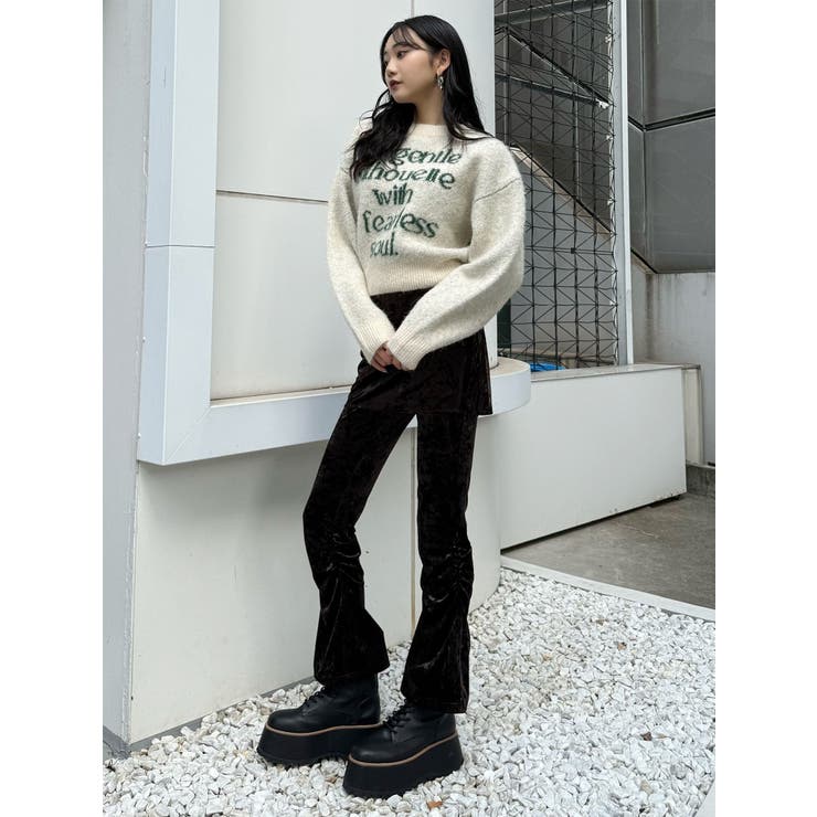 スカートレイヤードシャーリングベロアパンツ | MURUA | 詳細画像17 