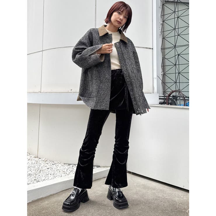 スカートレイヤードシャーリングベロアパンツ | MURUA | 詳細画像23 