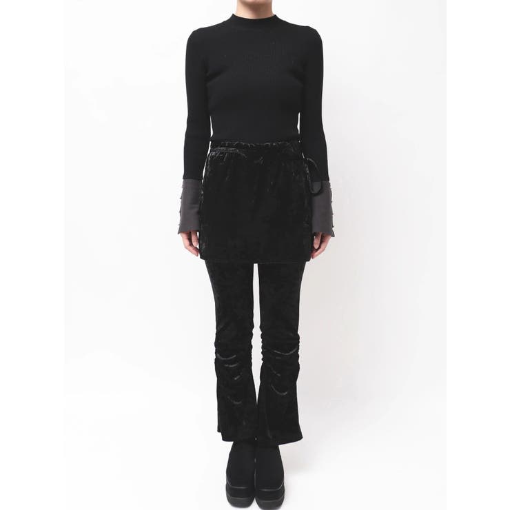 スカートレイヤードシャーリングベロアパンツ | MURUA | 詳細画像30 