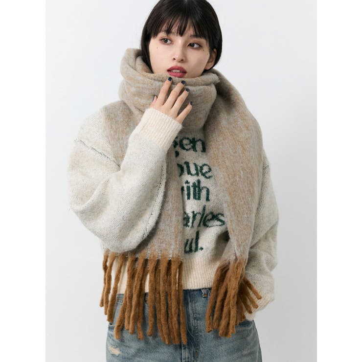 MIXカラーフリンジマフラー | MURUA | 詳細画像3 