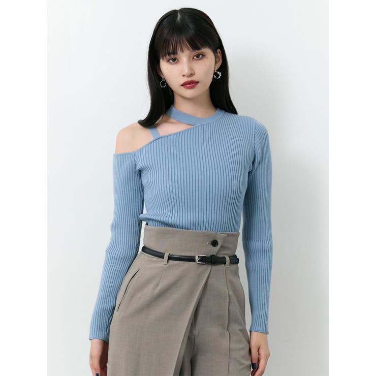 ワンショルテープリブニット[品番：MKSW0067099]｜MURUA（ムルーア）の