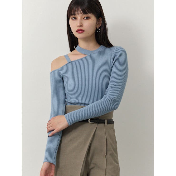 ブルー | ワンショルテープリブニット | MURUA