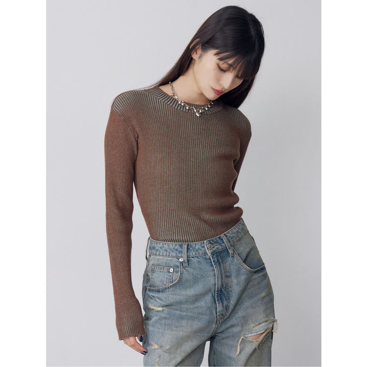 メランジバイカラーリブニット | MURUA | 詳細画像24 