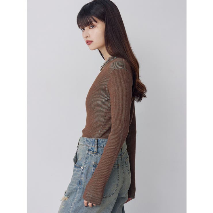 メランジバイカラーリブニット | MURUA | 詳細画像25 