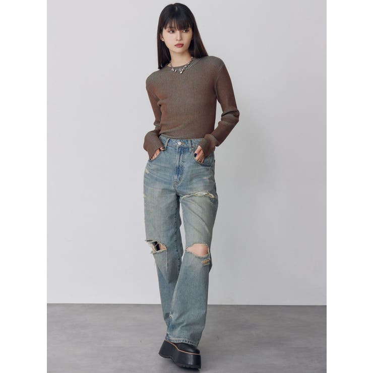 メランジバイカラーリブニット | MURUA | 詳細画像26 