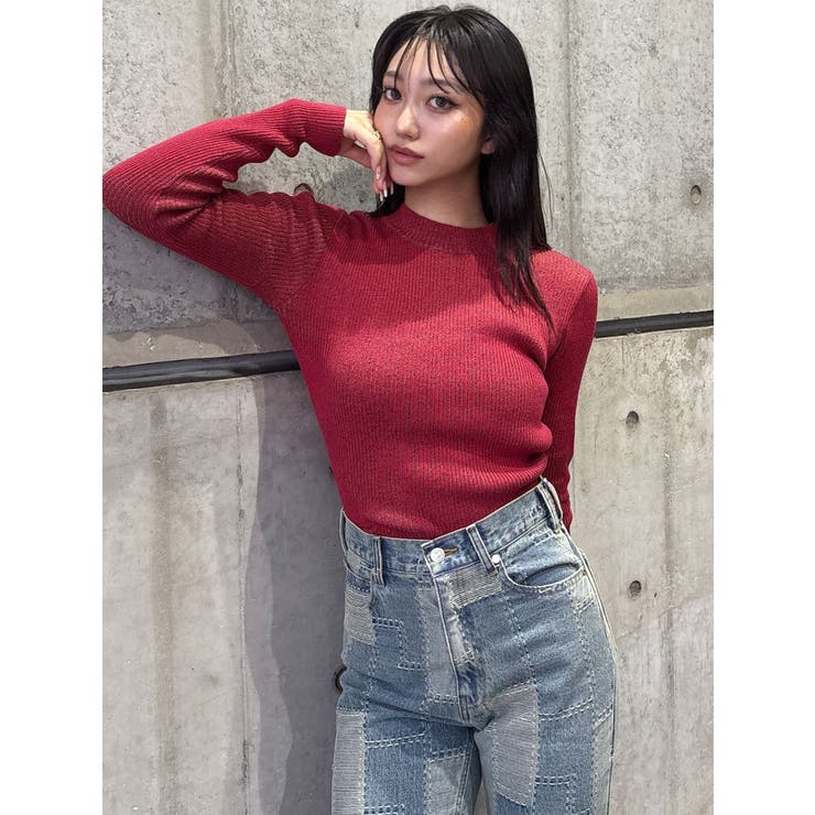 メランジバイカラーリブニット | MURUA | 詳細画像37 