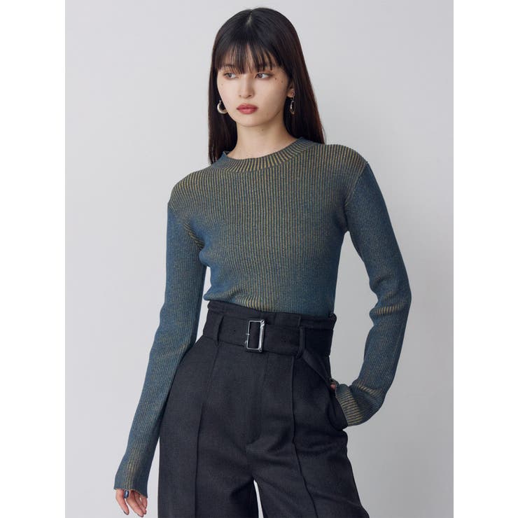 メランジバイカラーリブニット | MURUA | 詳細画像4 