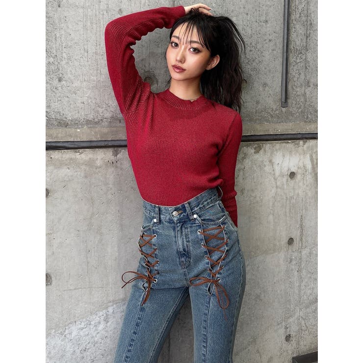 メランジバイカラーリブニット | MURUA | 詳細画像49 