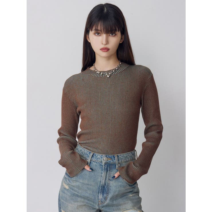 メランジバイカラーリブニット | MURUA | 詳細画像5 