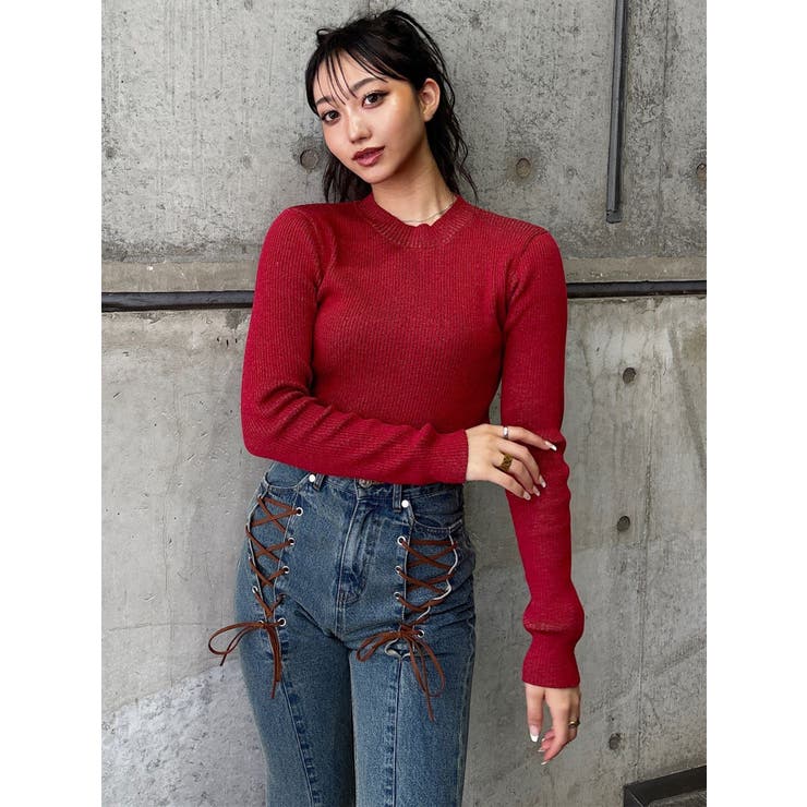 メランジバイカラーリブニット | MURUA | 詳細画像50 