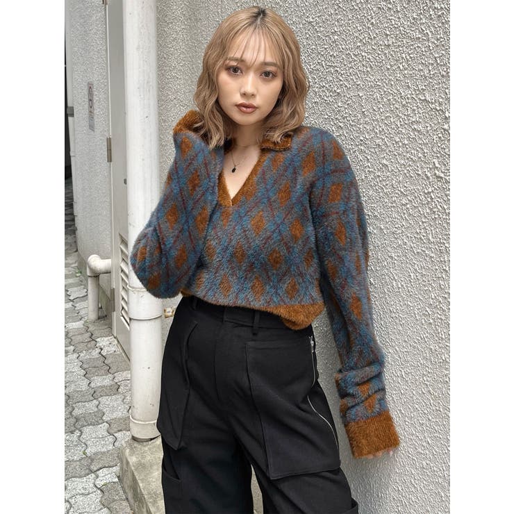 アーガイルシャギーポロニット | MURUA | 詳細画像15 