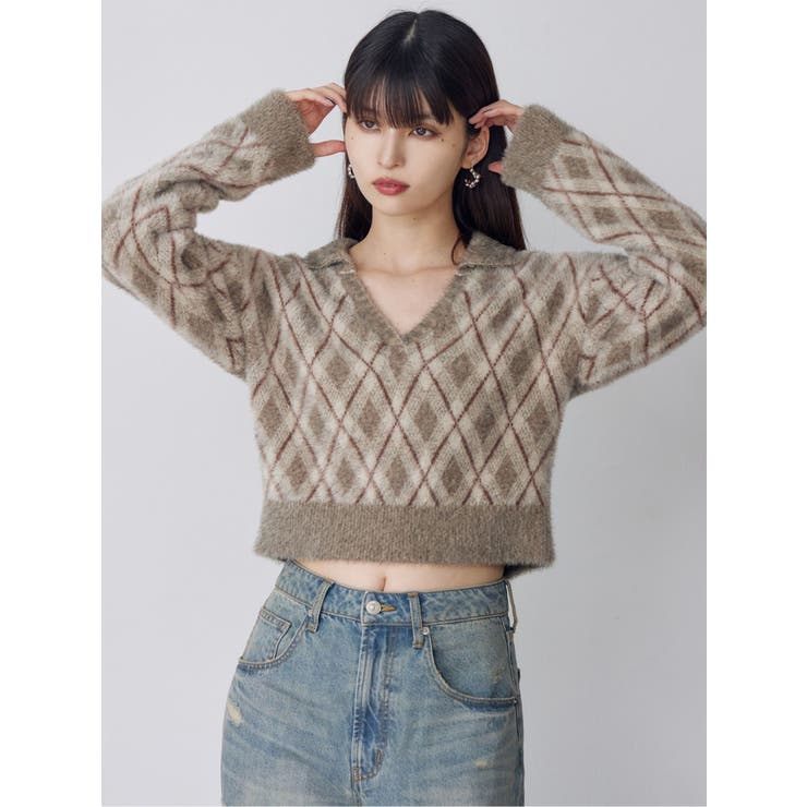 アーガイルシャギーポロニット | MURUA | 詳細画像5 