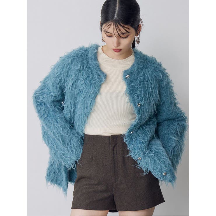 ブルー | ウェーブシャギーボリュームニット | MURUA