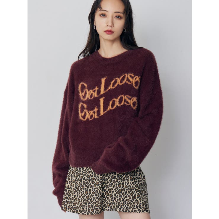 ボルドー | ミニシャギーロゴニット | MURUA