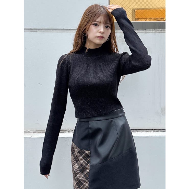 バイカラーラメクロップドニット | MURUA | 詳細画像3 