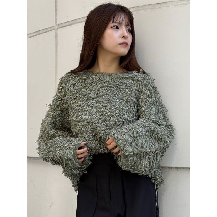 ループヤーンボリュームスリーブニット | MURUA | 詳細画像3 