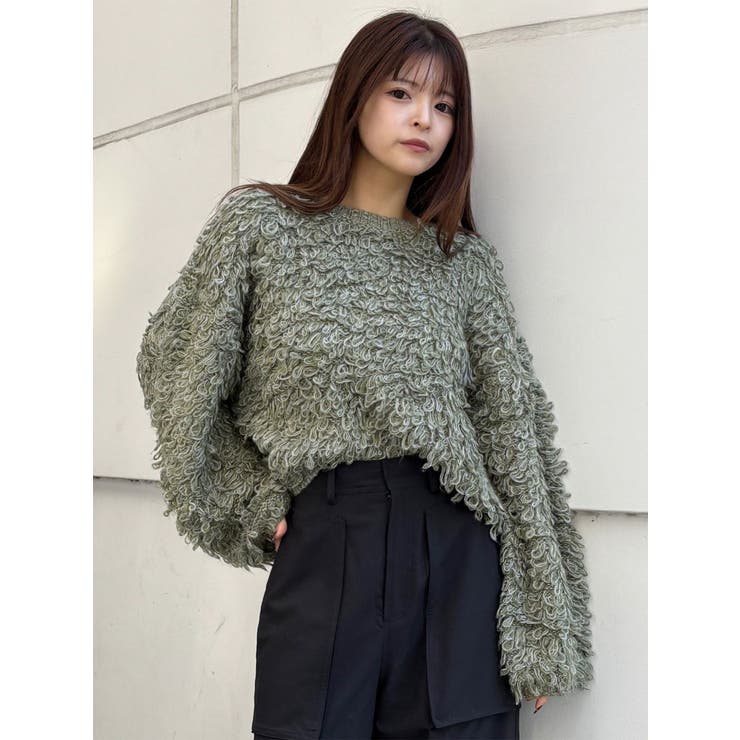 ループヤーンボリュームスリーブニット | MURUA | 詳細画像4 