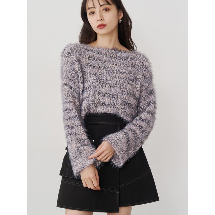 ネイビー | MIXシャギールーズニット | MURUA