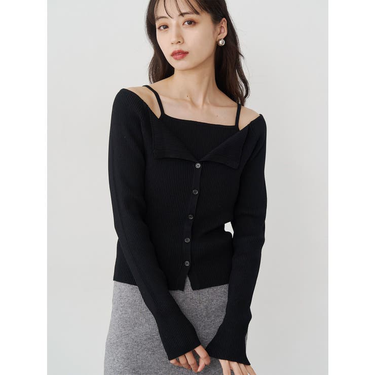 ブラック | キャミドッキングニット | MURUA