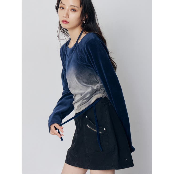 ブルー | ホルターネックベロアトップス | MURUA