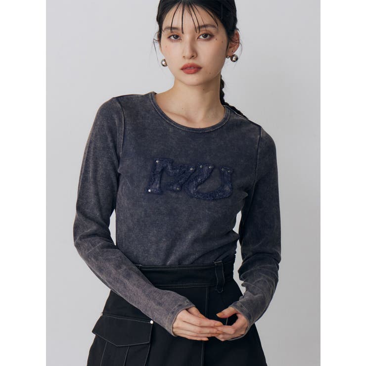 ネイビー | パッチロゴフェードトップス | MURUA