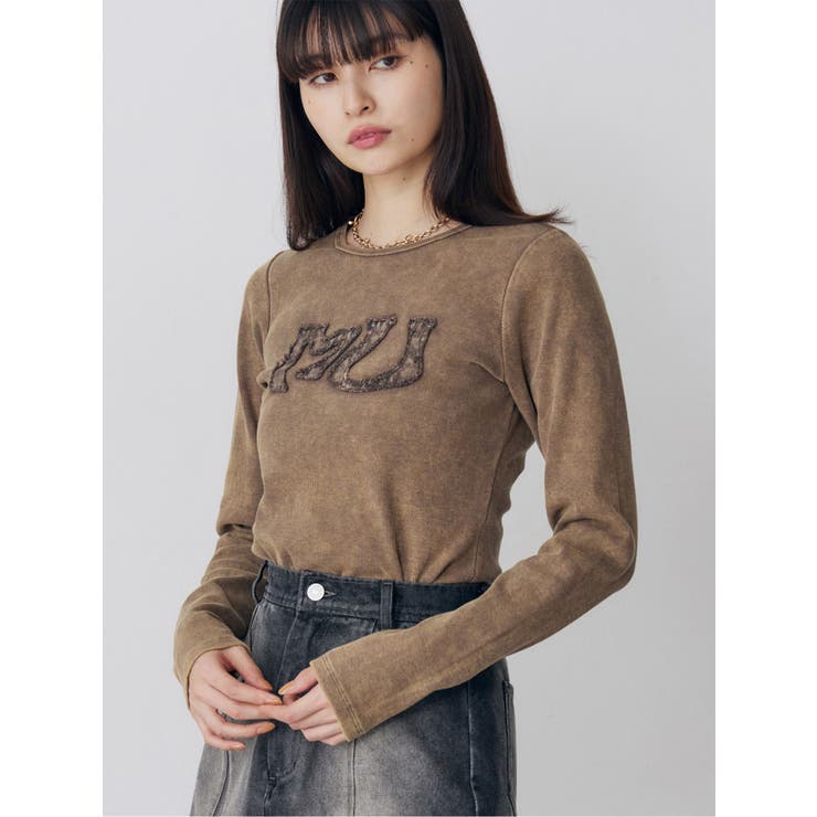 ブラウン | パッチロゴフェードトップス | MURUA
