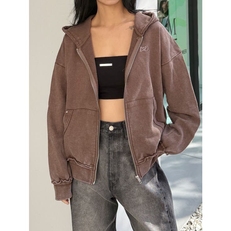 ブラウン | ジップルーズフーディ | MURUA