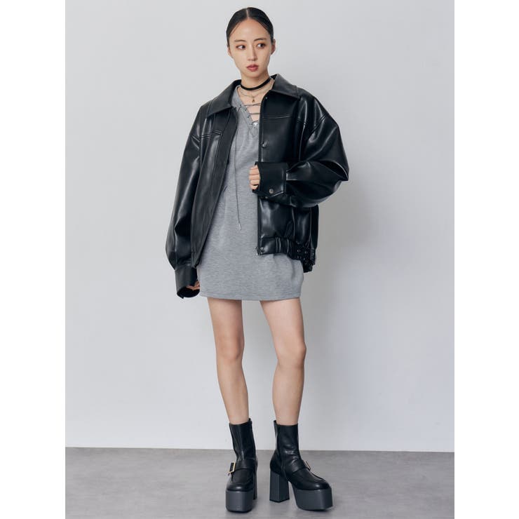 2WAYカラーフェイクレザーブルゾン | MURUA | 詳細画像11 