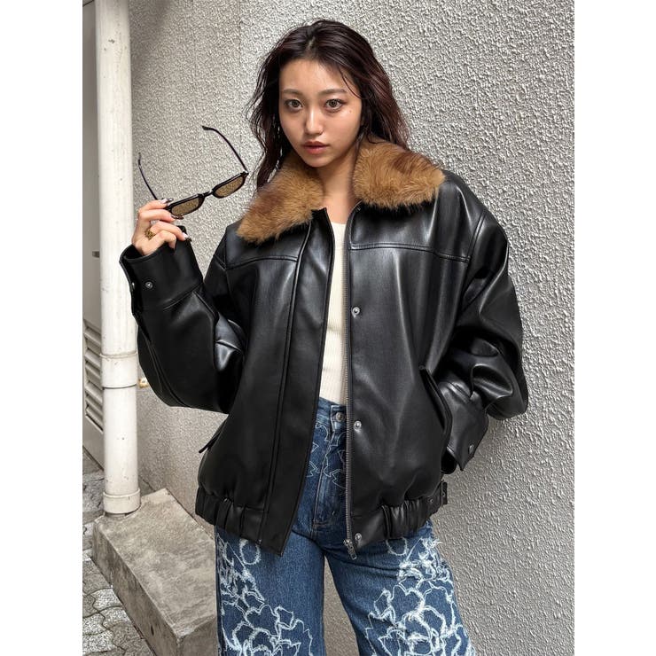 2WAYカラーフェイクレザーブルゾン | MURUA | 詳細画像19 