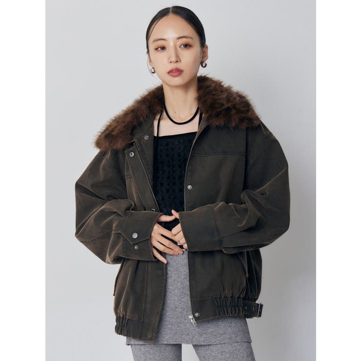 2WAYカラーフェイクレザーブルゾン | MURUA | 詳細画像2 